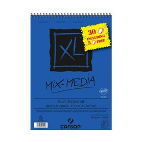Canson - Album XL Mix Media Papier à Dessin A4 21 x 29,7cm 30 Feuilles Blanc 300g Canson - Album XL Mix Media Papier à Dessin A4 21 x 29