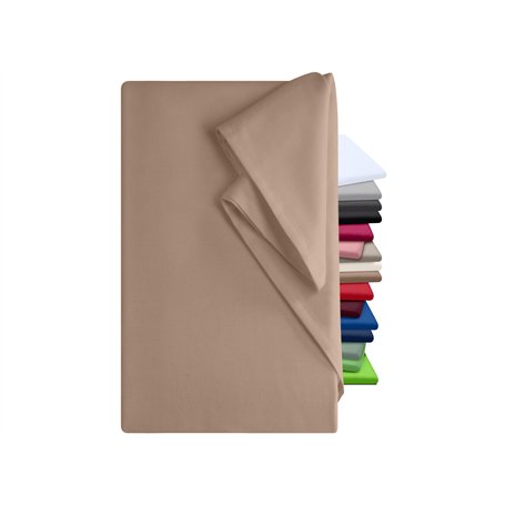 Draps plats - 100 % coton - 5 couleurs - 3 tailles différentes - Linge de maison sans élastique en caoutchouc