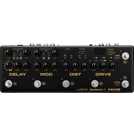 NUX Cerberus Pédale d'effet multifonction pour guitare avec routage intérieur Chargeur infrarouge Analogique Overdrive Distortio