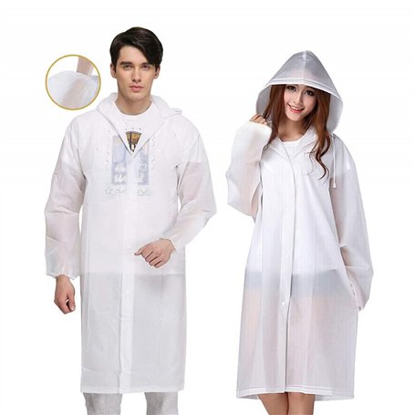 Eva BigLion Poncho imperméable et réutilisable à capuche avec manches pour adulte