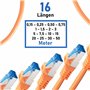 BIGtec cable ethernet 2 pièces - 2m CAT 7 cable rj45 LAN câble internet gigabit CAT7 Câble réseau orange