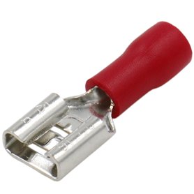 Heschen Lot de 100 bornes de câble femelles isolées en vinyle 6,3 x 0,8 mm pour 0,5–1,5 mm² (22–16 AWG) Rouge Heschen Lot de 100 bornes de câble femelles isolées en vinyle 6