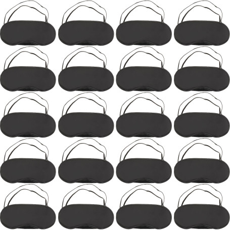20 Pièces Masque pour les Yeux Bandés pour Jeu de Sommeil de Voyage avec Tampon de Nez