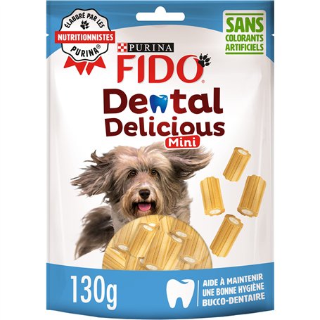 FIDO | DENTAL DELICIOUS MINI | Friandises | Chien Adulte | Riches en Calcium pour des dents solides | Aide à maintenir une bonne