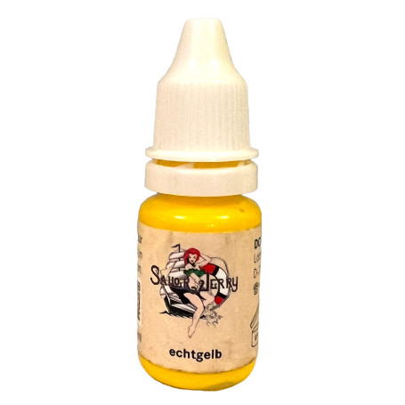 Sailor Jerry Echtgelb 10ml - Allemand Couleurs de Tatouage avec Certificat - Inkgrafix IG03980 Tatouage Encre Jaune Jaune