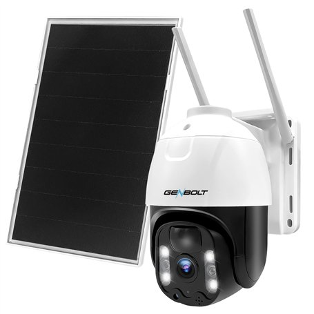 GENBOLT 2K 3G/4G LTE Caméra Solaire Extérieure avec 8W Panneau Solaire 15600mAh Batterie