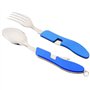 QitinDasen 2Pcs Prime 4 en 1 Couverts Pliant, Couverts Camping en Acier Inoxydable, Couverts Multifonction Pliant Couteau Fourch