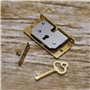Creative Deco Serrure Dorée + Clé de Rechange | 40x22x7mm | Or Vintage | Set Supplémentaire pour Nos Boîtes Verrouillables | pou