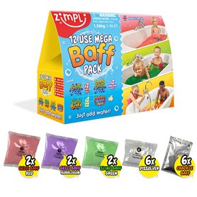 Zimpli Kids - Pack de 12 baffes, 4 x baffes Gelli, 2 x baffes Slime et 6 x baffes Crackle, Jouets pour Le Bain et Les Sens, Cade Zimpli Kids - Pack de 12 baffes