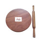 Shradha Trading en bois Belan Chakla, planche de circulaire en bois avec rouleau à pâtisserie