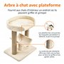 Amazon Basics Top Platform Arbre à chat avec griffoir Beige 45,7 x 35,6 x 55,9 cm