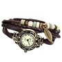 Avaner Montre Femme Vintage Montre Bracelet/décoration Feuilles tressées à la Main/Couleur café