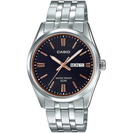 Casio MTP1335D-1A2V Men's Stainless Steel Black Dial Analog Day Date Dress Watch