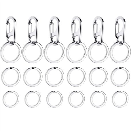 Boao 6 Pièces Clips de Médaillons de Chiens Clips de Médaillons d'Identification pour Animaux de Compagnie avec 18 Anneaux Durab