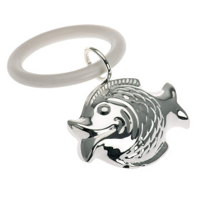 H.Bauer jun. Hochet pour bébé plaqué argent - Motif poisson - Hochet manuel avec hochet ou anneau de dentition pour les enfants H.Bauer jun. Hochet pour bébé plaqué argent - Motif poisson - Hochet manuel avec hochet ou anneau de dentition pour les enfants