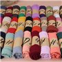 KINTRADE écharpe Longue Couleur Unie pour Femmes en Coton rétro drapé écharpe Hijab Grand châle élégant Rose Rouge