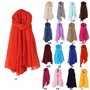 KINTRADE écharpe Longue Couleur Unie pour Femmes en Coton rétro drapé écharpe Hijab Grand châle élégant Rose Rouge
