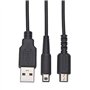 CHILDMORY Câble de chargement USB 2 en 1 Câble d'alimentation pour adaptateur de chargeur pour DSi NDSi XL 3DS N3DS DS Lite NDSL