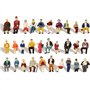 Evemodel P8711 Lot de 60 figurines différentes assises Piste H0 1:87