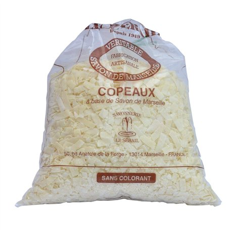 Copeaux de Savon de Marseille 1 KG - Sans Parfum - Lessive au Savon de Marseille - Fabrication Artisanale par Le Serail depuis 1