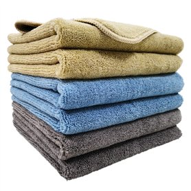 Polyte - 6 Chiffons de Nettoyage en Microfibres - qualité Professionnelle - Bleu/Camel/Gris - 41 x 61 cm Polyte - 6 Chiffons de Nettoyage en Microfibres - qualité Professionnelle - Bleu/Camel/Gris - 41 x 61 cm