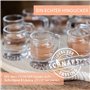 Smart-Planet Planche à liqueur avec 8 verres à shot comme mini pichet à bière, ronde en bois de hêtre – Verres à liqueur sur pla