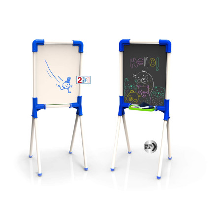 Chicos - Tableau Enfant 2en1: pour feutreseffaçables et craies de coleurs. Inclus 1 feutre et 10 craies. +36 mois (53029)