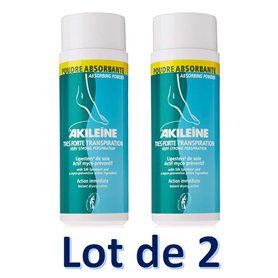 Akiléïne très forte transpiration poudre absorbante myco-préventive lot de 2