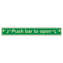 Vsafety Plaque de porte autocollante en vinyle avec inscription « Glow In The Dark Push Bar to Open » 600 mm x 75 mm