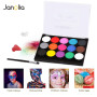 Janolia Kit de Peinture pour le Visage, 15 Couleurs Peinture de Tatouage pour le Visage et le Corps, Convient pour les Festivals