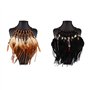 Amorar Collier Indien, Femme Bijoux Feather Pendant Choker Collier Rétro Collier de Plumes Alliage Collier Boho Chaîne de Pull D