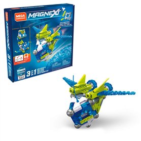 Mega Construx Magnext Wonder Builders Mag-Fusée 3-en-1, Jeu de Construction aimanté, 56 pièces, pour Enfant dès 6 Ans, GFF24 Mega Construx Magnext Wonder Builders Mag-Fusée 3-en-1