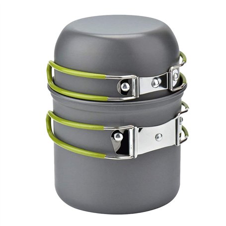 Batterie de cuisine Set de Casseroles et Poêles pour Camping de Cuisine pour Pique-nique/BBQ/Randonnée/Pédestre/Excursion – Vert