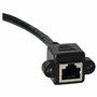 vhbw Câble de rallonge LAN Ethernet RJ45 mâle vers femelle - Rallonge Cat6 avec prise encastrée, 0,3 m noir