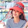 Femme Casquette Visière Large Bord Chapeau de Soleil Plage Voyage Eté Capeline de Camping Pêche Vélo Jardinage Pliable Protectio