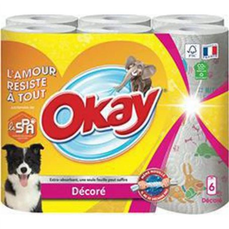 Okay Essuie-tout okay deco x 6 rlx - palco 1