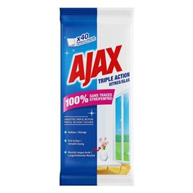 AJAX - Ajax Lingettes Triple Action Nettoyant Vitres 40 Lingettes - Lot De 4 AJAX - Ajax Lingettes Triple Action Nettoyant Vitres 40 Lingettes - Lot De 4