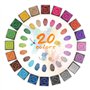 DazSpirit Tampons encreurs artisanaux, 20 Couleurs Tampons encreurs d'empreintes digitales Partenaire Bricolage Lavable pour Kid