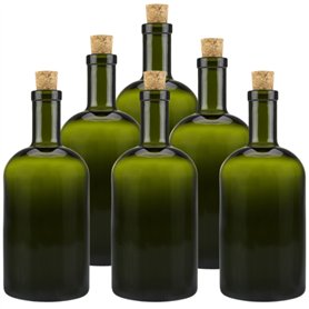 mikken Lot de 6 bouteilles en verre vert et marron de 500 ml avec bouchon en liège. mikken Lot de 6 bouteilles en verre vert et marron de 500 ml avec bouchon en liège.