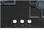 CATA SCI 6021 BK Plaque à gaz butane 3 feux 1 triple couronne Pour cuisinière à gaz naturel Largeur 59 cm Puissance totale de 6,