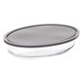 Plat ovale en verre avec couvercle - 30 x 21 cm