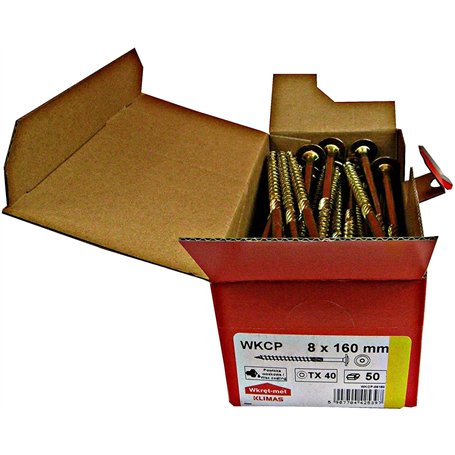 Vis à bois de charpente à tête plate à empreinte TX pour constructions en bois (50pièces 8x160mm TX40)