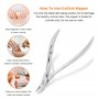 aashta® coupe cuticule, pince cuticules en acier inoxydable pour usage professionnel et domestique long 10cm tip 5mm