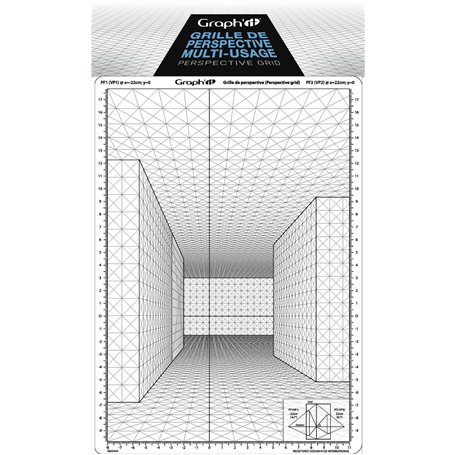 Graph'it - Grille de Perspective Souple - Outil de Dessin pour Etudiant et Professionnel - Modèle Rue en Perspective Frontale -