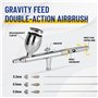 Fengda Airbrush FE-183K Set d'aérographe Double Action de précision pour Alimentation par gravité avec 3 Tailles de Bonnet et 3