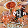 Hemoton Service de table jetable pour Halloween – 24 personnes – Vaisselle en carton – Comprend 24 assiettes en carton, 48 servi