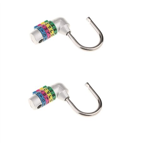 perfk Lot de 2 Cadran à Lettres Combinaison Cadenas Code de 4 Lettres Verrouillage pour Boîte