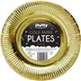 Lot de 15 assiettes en papier rondes dorées (diamètre 22