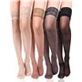 4 Paires Bas Haut de Cuisse de Femmes Bas Top en Dentelle Silicone Bas Collants Soyeux pour Femmes Filles