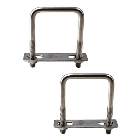 Lot de 2 boulons en U carrés M8 x 45 x 110 mm en acier inoxydable 304